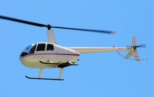Light sightseeing helicopter in flight